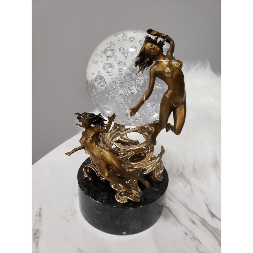 Passions Of The Future JULIE BELL Franklin Mint Bronze Sculpture Crystal Ball